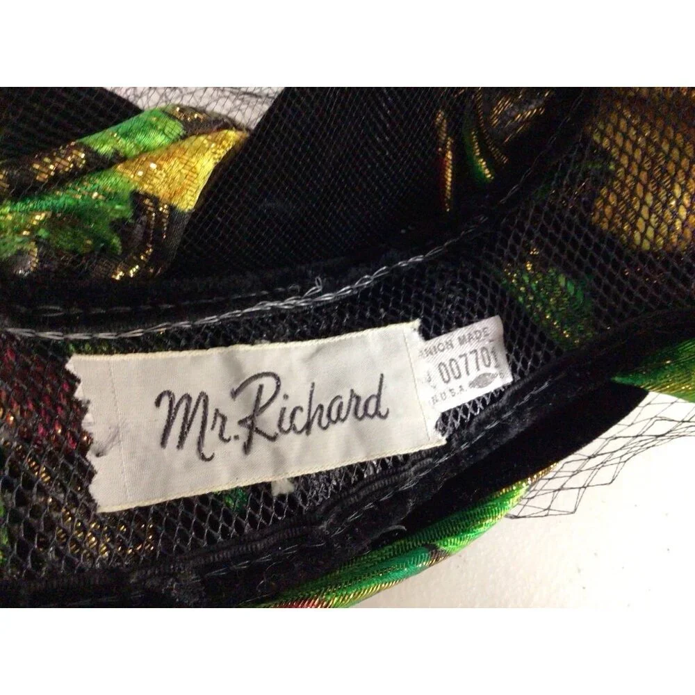 Vintage Mr. Richard Netted Pill Hat Velvet Trim Birks Box